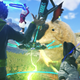 Characters team-up to take down a giant rabbit.